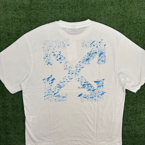 OFF-WHITE "Paint Splatter Arrows" White Skate T-Shirt Size Large