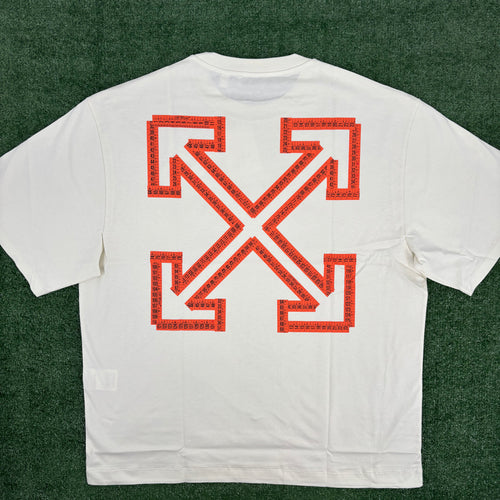 OFF-WHITE "Tape Arrows" Vanilla Ice White Skate Fit T-Shirt Size Large