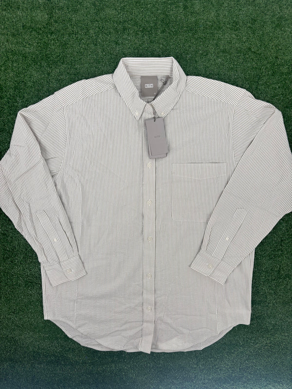 KITH Women's Ora II Seersucker Shirt "Verdant Green" Size XS