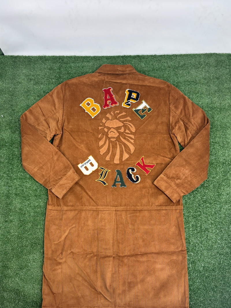 BAPE Black Japan Corduroy Brown Down Work Jacket Size Large