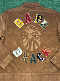 BAPE Black Japan Corduroy Brown Down Work Jacket Size Large