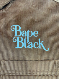 BAPE Black Japan Corduroy Brown Down Work Jacket Size Large