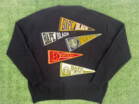 BAPE BLACK College Cardigan Knitted Sweater Size Medium (MSRP: $606)