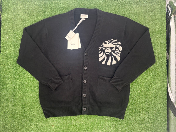 BAPE BLACK College Cardigan Knitted Sweater Size Large (MSRP: $606)