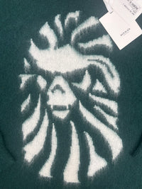 BAPE Black Japan Green Mohair Distressed Sweater Size Medium