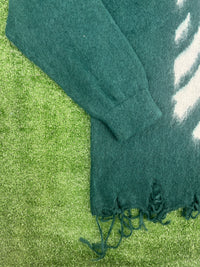 BAPE Black Japan Green Mohair Distressed Sweater Size Medium