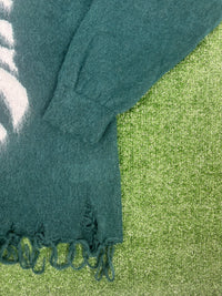 BAPE Black Japan Green Mohair Distressed Sweater Size Medium