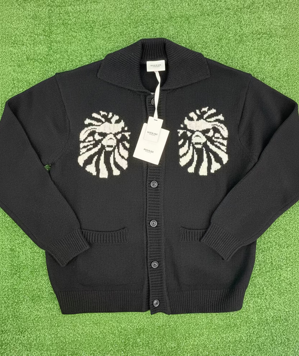 BAPE Black Japan Knitted Black Polo Cardigan Size L Retail: ($608.00)