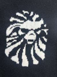 BAPE Black Japan Knitted Black Polo Cardigan Size XL MSRP: ($608.00)