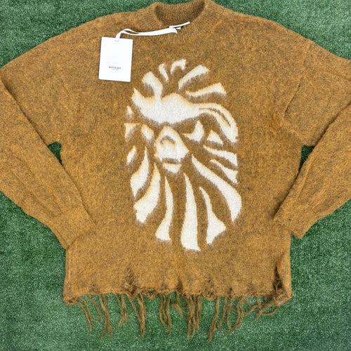 BAPE Black Japan Distressed Knitted Beige Sweater Size Medium (MSRP: $611)
