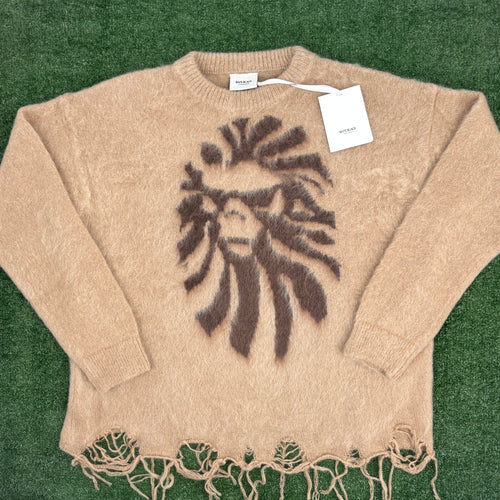 BAPE Black Japan Distress Knitted Sweater Light Beige Size XL