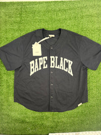 BAPE Black Japan Navy Baseball Jersey Size Large (MSRP: $395)