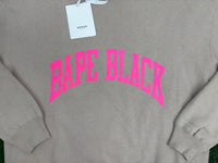 BAPE Black Japan College Beige Crewneck Sweater Size Large