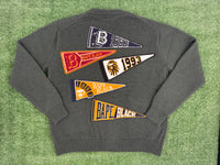 BAPE Black Japan Green College Cardigan Size Medium (MSRP: $608)