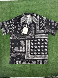 BAPE Black Japan Paisley Black Silk Button Down Shirt Size XL (MSRP: $370.00)