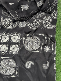 BAPE Black Japan Paisley Black Silk Button Down Shirt Size XL (MSRP: $370.00)