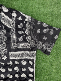 BAPE Black Japan Paisley Black Silk Button Down Shirt Size XL (MSRP: $370.00)
