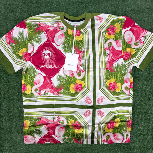 BAPE Black Japan Silk Multi-Color Jersey T-Shirt Size XL (MSRP: $370.00)