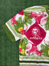 BAPE Black Japan Silk Multi-Color Jersey T-Shirt Size Large (MSRP: $370.00)