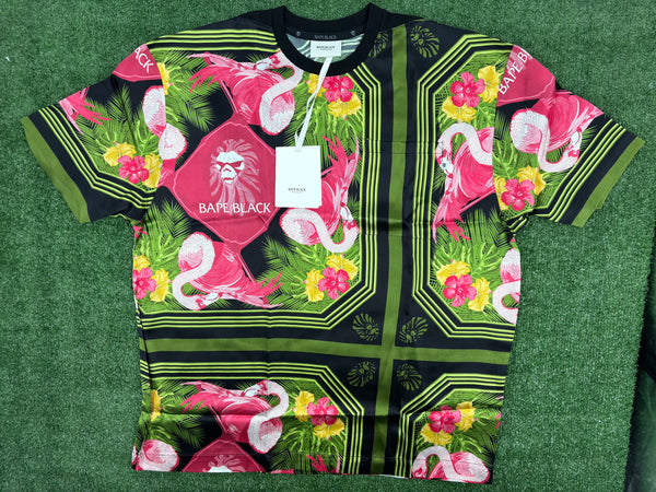 BAPE BLACK Japan Silk Floral T-Shirt, Multi-Color, Size XL (Retail $370)