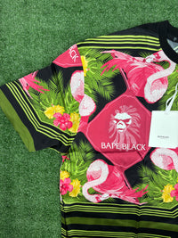 BAPE Black Japan Slik Black Multi-Color T-Shirt Size Large (MSRP: $370)