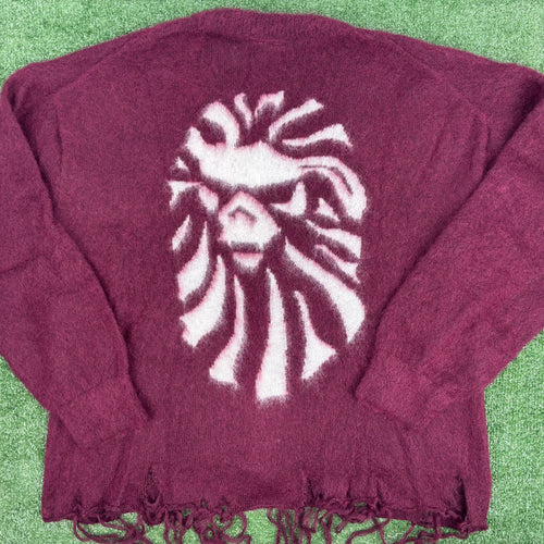 BAPE Black Japan Distressed Burgundy Cardigan Size XL (MSRP: $753.00)
