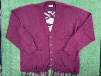 BAPE Black Japan Distressed Burgundy Cardigan Size XL (MSRP: $753.00)