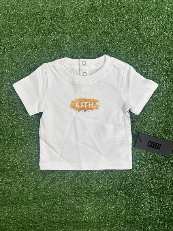 Kith Baby Dubai Desert Box Logo T-Shirt 'White' Size 0/3 Months