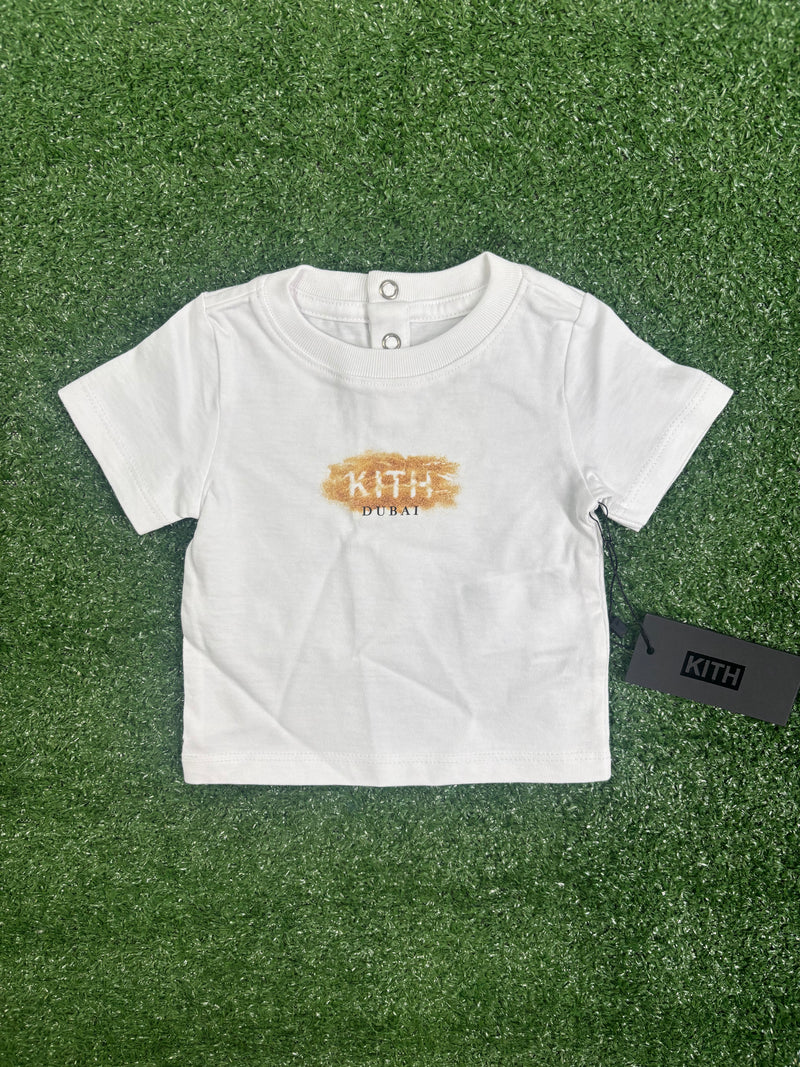 Kith Baby Dubai Desert Box Logo T-Shirt 'White' Size 0/3 Months