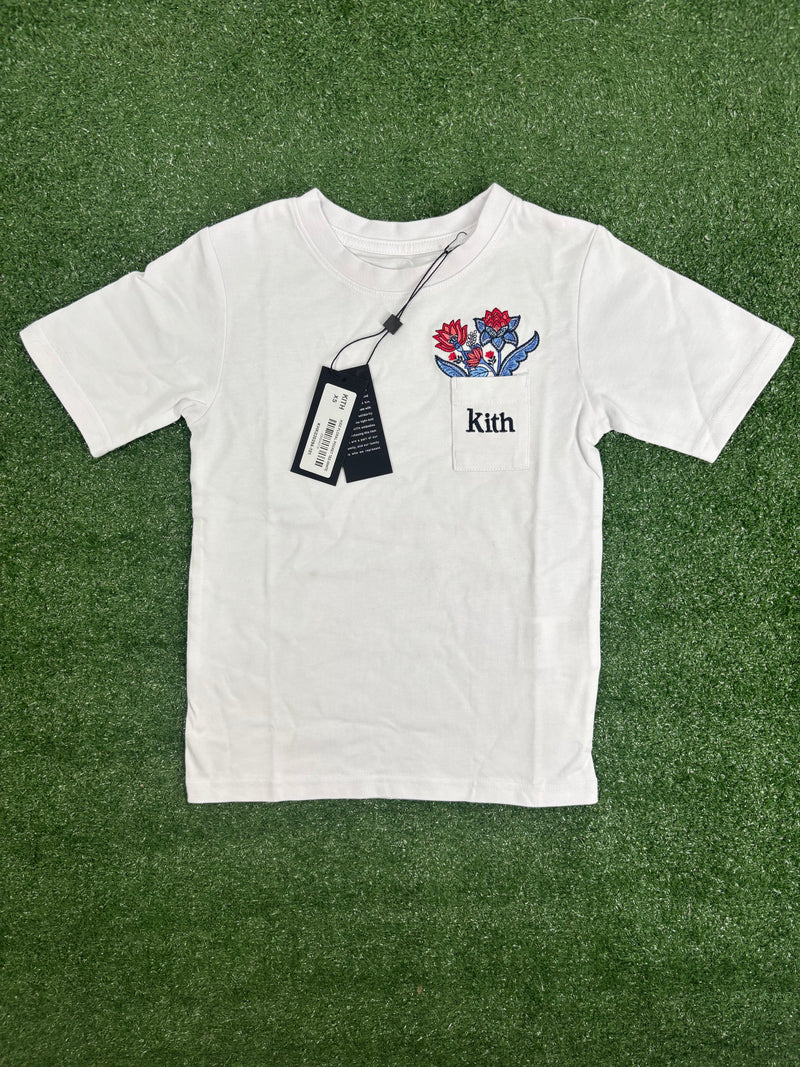 Kith Kids Floral Pocket T-Shirt 'White' Size XS