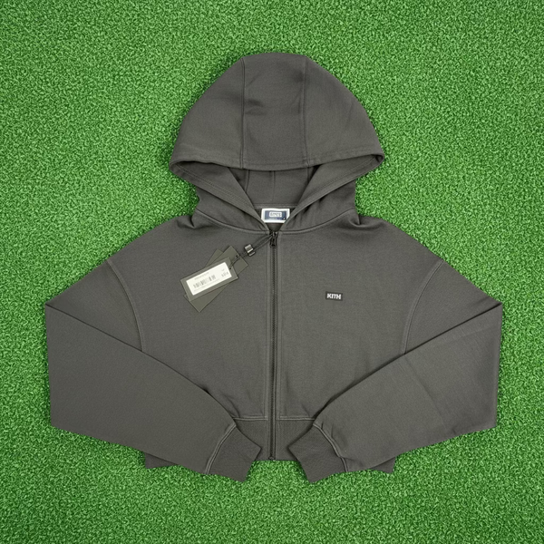 Kith Kids Cropped Fallon Full-Zip Hoodie 'Black' Size XL