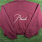 RHUDE Authentic Embroidered Crewneck Sweater-Burgundy-Size Small Mens MSRP:$680.00