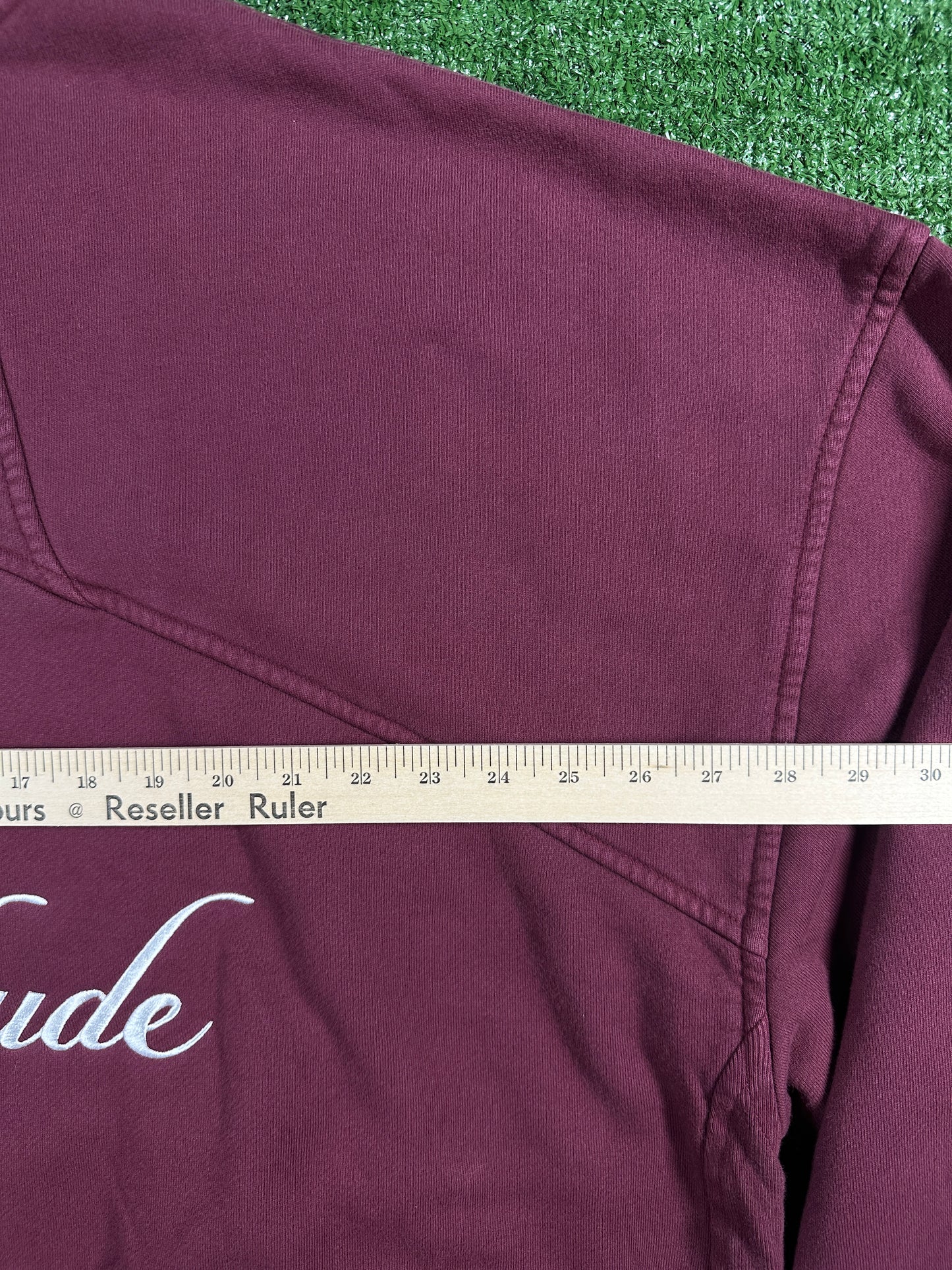 RHUDE Authentic Embroidered Crewneck Sweater-Burgundy-Size XL Mens MSRP:$680.00