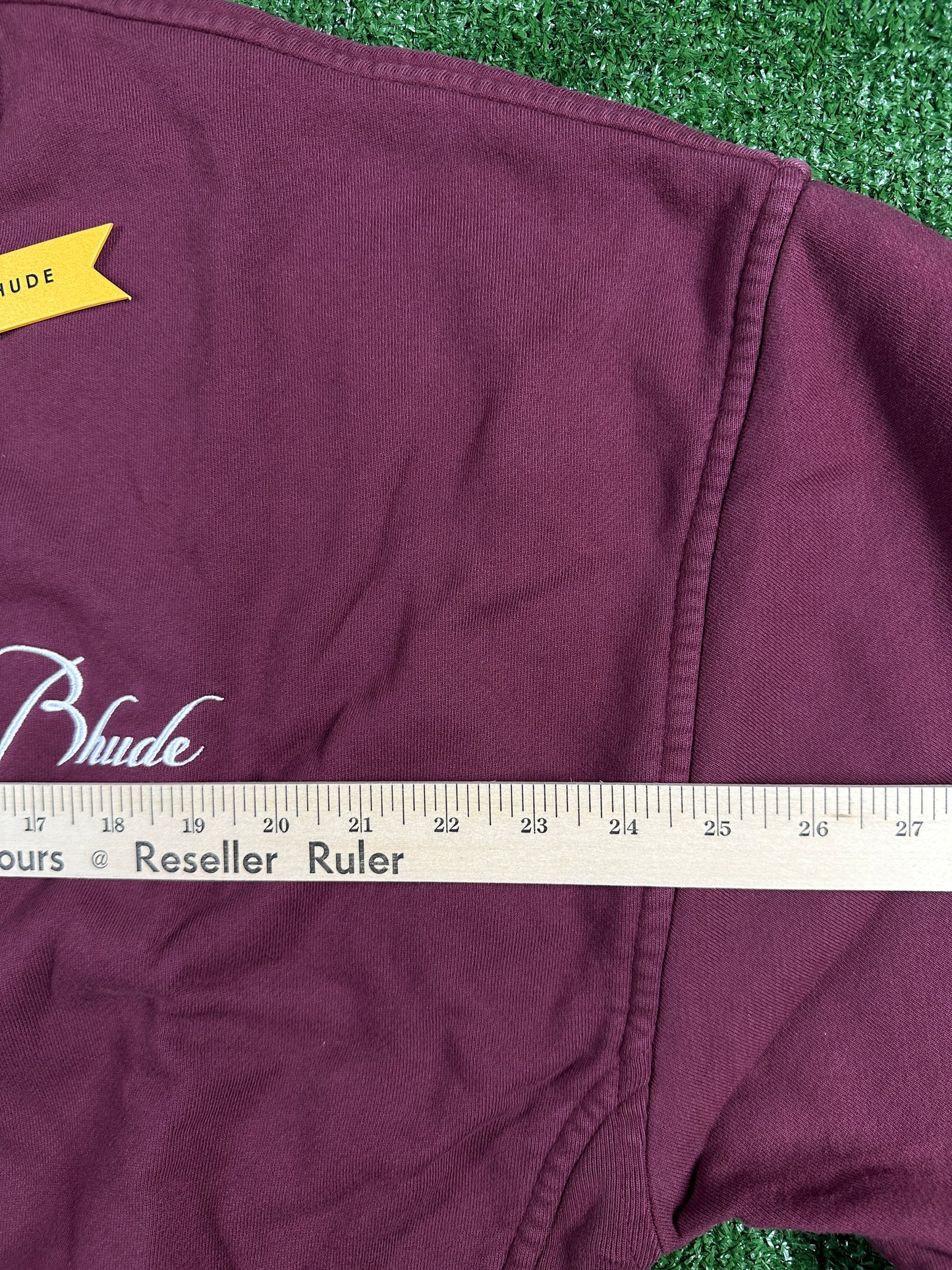 RHUDE Authentic Embroidered Crewneck Sweater-Burgundy-Size Medium Mens MSRP:$680.00