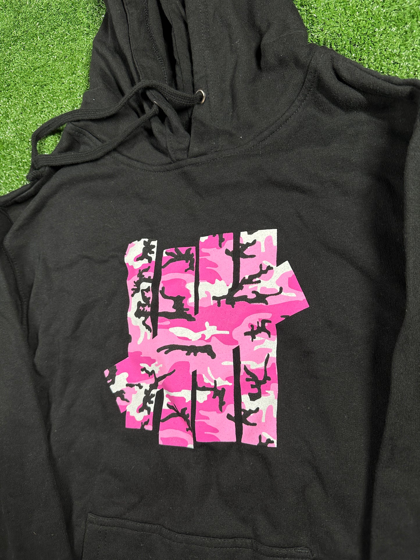 Anti-Social Club X Undeafeted Exclusive Black/Pink Pullover Hoodie - Size Small