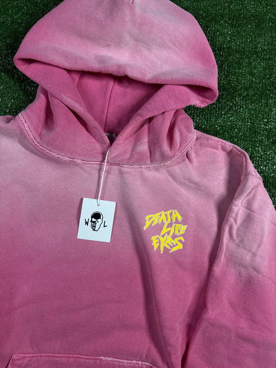 Warren Lotas Pink 'Death, Life, Eyes' Men's Pullover Hoodie - Size Small