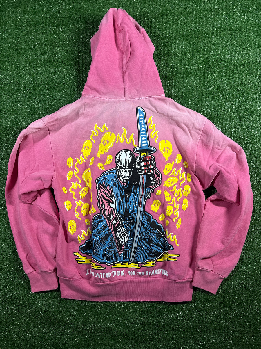 Warren Lotas Pink 'Death, Life, Eyes' Men's Pullover Hoodie - Size Small