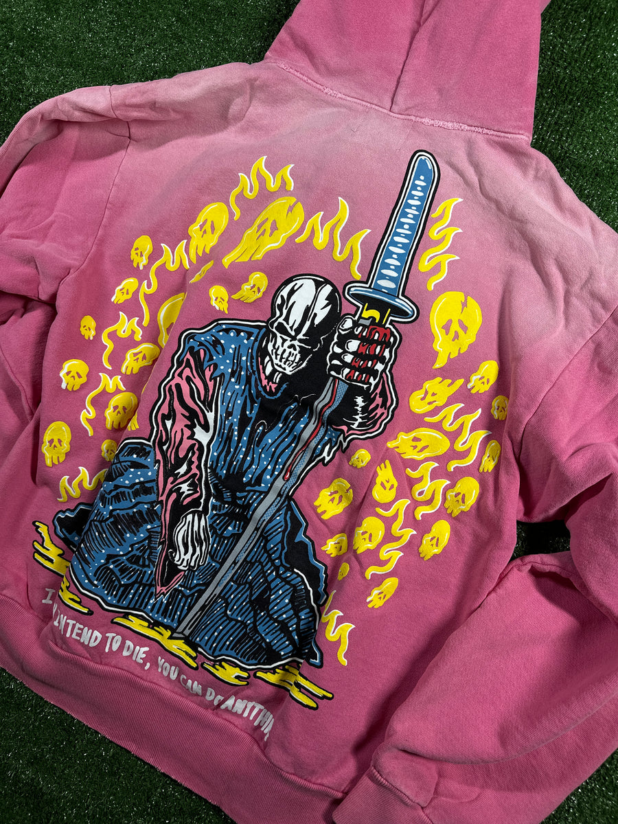 Warren Lotas Pink 'Death, Life, Eyes' Men's Pullover Hoodie - Size Small