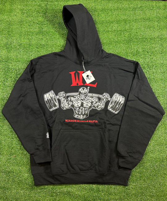Warren Lotas 'Mirror Muscle Mafia' Black Pullover Hoodie - Size Medium