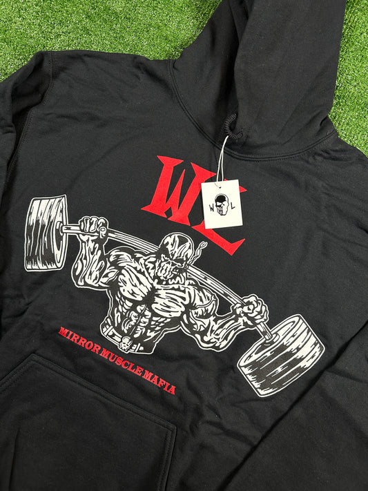 Warren Lotas 'Mirror Muscle Mafia' Black Pullover Hoodie - Size Medium