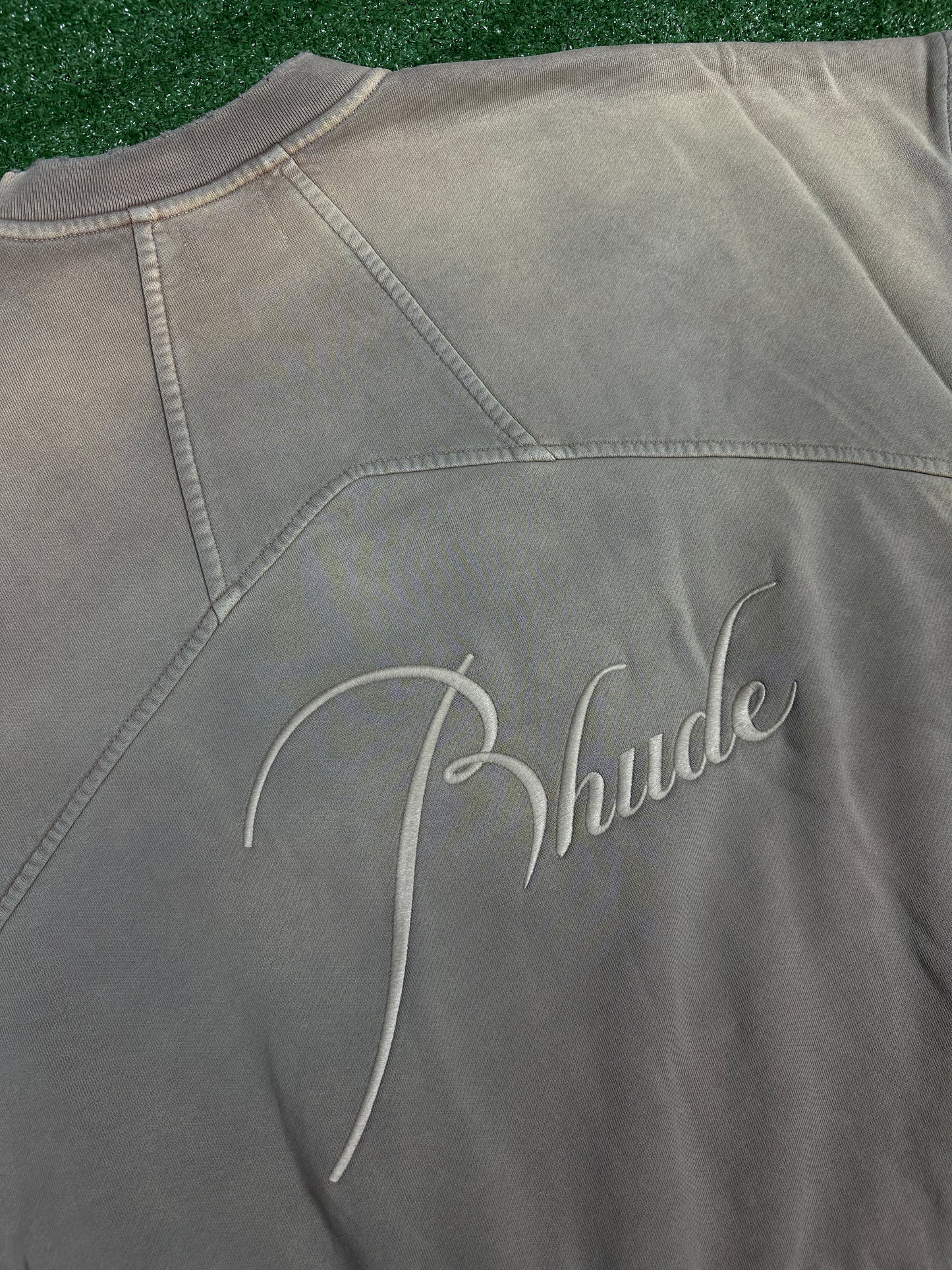 RHUDE Authentic Embroidered Crewneck Sweater-Sundry Elephant-Size Medium MSRP:$680.00