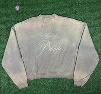 RHUDE Authentic Embroidered Crewneck Sweater-Sundry Elephant-Size Small MSRP:$680.00