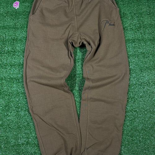 RHUDE Authentic Men's Brown Heavyweight Embroidered Logo Sweatpants MD MSRP: $765