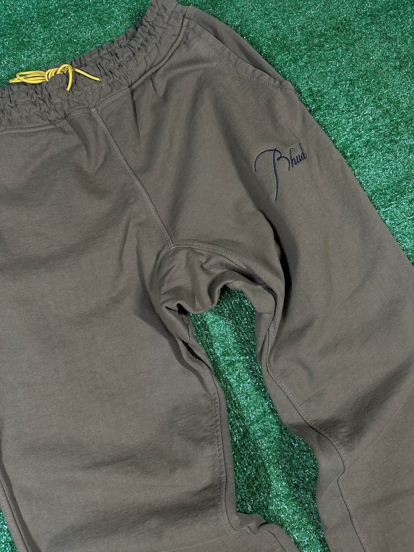 RHUDE Authentic Men's Brown Heavyweight Embroidered Logo Sweatpants MD MSRP: $765