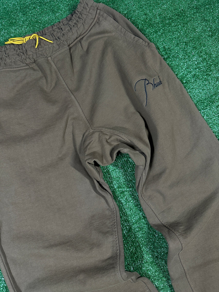 RHUDE Authentic Men's Brown Heavyweight Embroidered Logo Sweatpants MD MSRP: $765