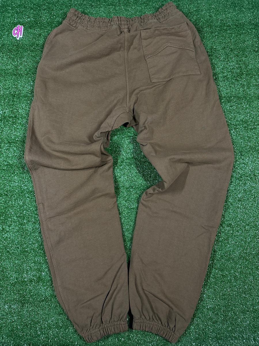 RHUDE Authentic Men's Brown Heavyweight Embroidered Logo Sweatpants MD MSRP: $765