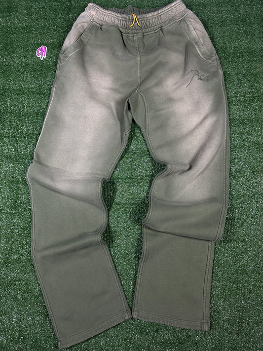 RHUDE Authentic Men's Sundry Olive Heavyweight Embroidered Logo Sweatpants XL MSRP: $765.00