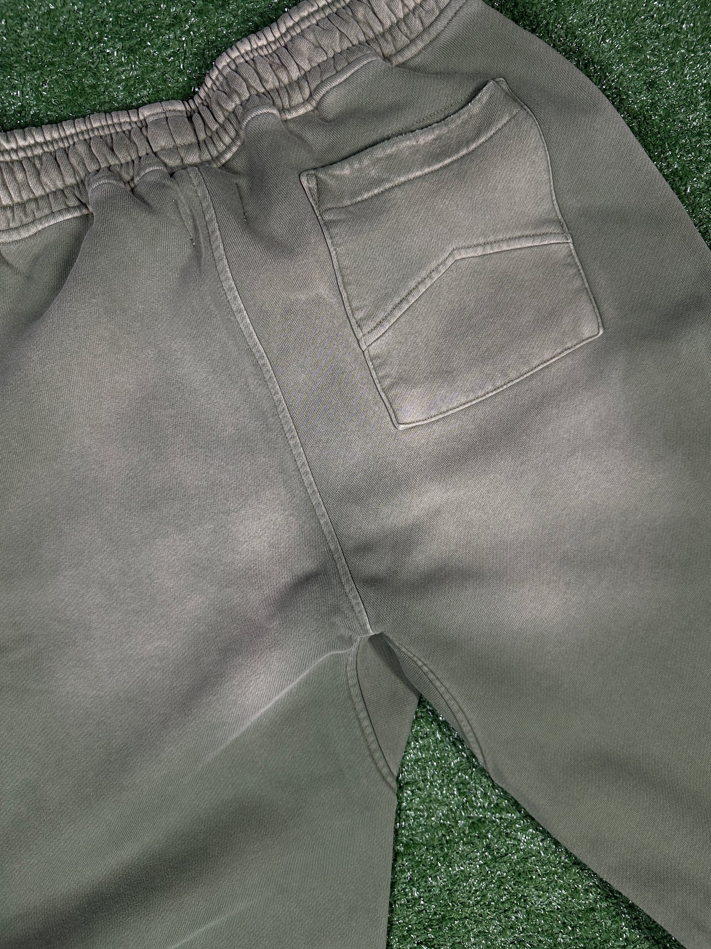 RHUDE Authentic Men's Sundry Olive Heavyweight Embroidered Logo Sweatpants SM MSRP: $765.00