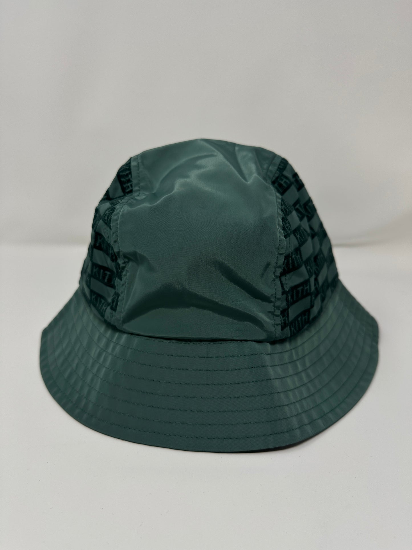 Kith Flocked Nylon Monogram Bucket Hat - Rythm Green - OS