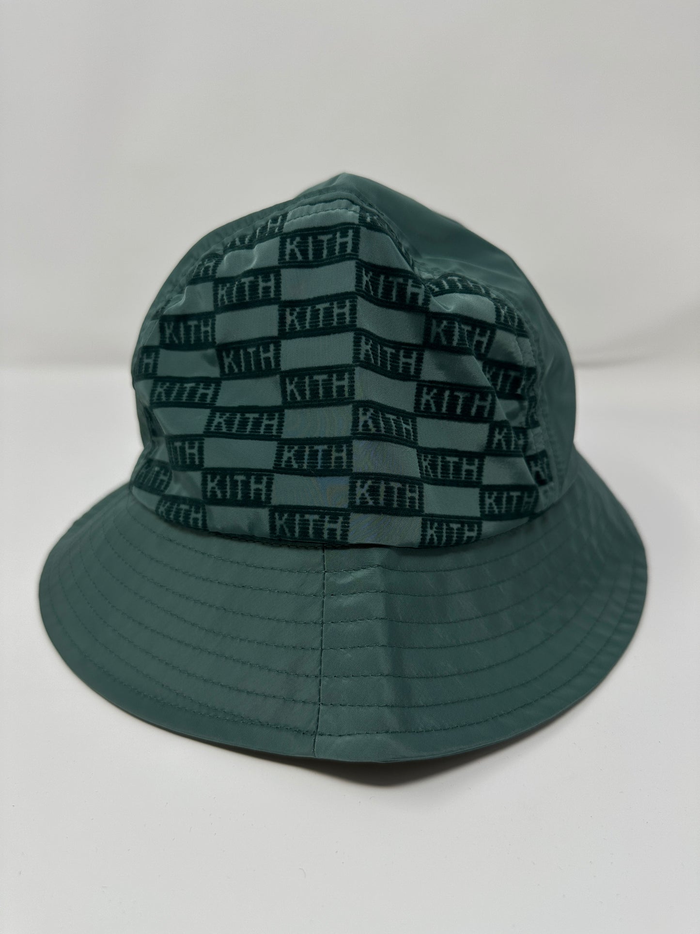 Kith Flocked Nylon Monogram Bucket Hat - Rythm Green - OS